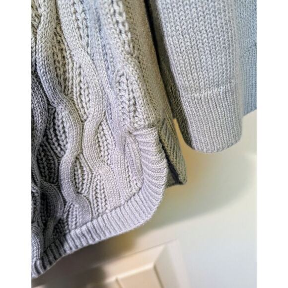 NWT Sonoma Womens XXL Cable Knit Crew Neck Sweater Tunic Seafoam Blue - Picture 3 of 10
